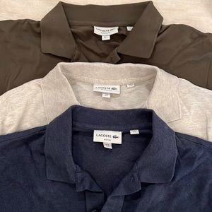 Three Lacost Knit Shirts